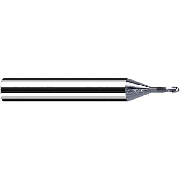 Fraisa - 0.1mm Diam, 0.1mm LOC, 2 Flute Solid Carbide Ball End Mill - Eagle Tool & Supply