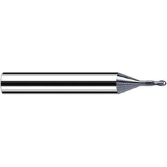Fraisa - 0.1mm Diam, 0.1mm LOC, 2 Flute Solid Carbide Ball End Mill - Eagle Tool & Supply