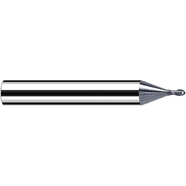 Fraisa - 0.1mm Diam, 0.1mm LOC, 2 Flute Solid Carbide Ball End Mill - Eagle Tool & Supply