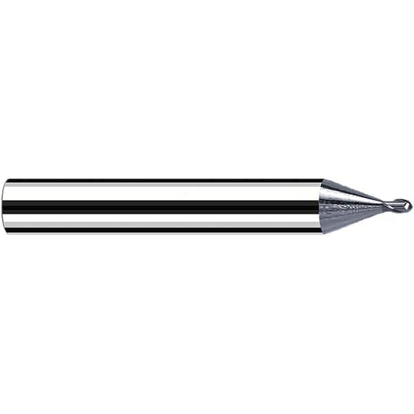 Fraisa - 0.1mm Diam, 0.1mm LOC, 2 Flute Solid Carbide Ball End Mill - Eagle Tool & Supply