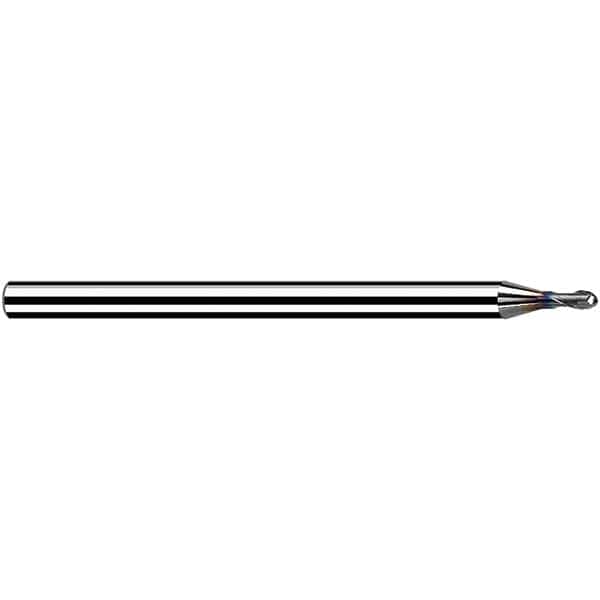 Fraisa - 0.2mm Diam, 0.24mm LOC, 2 Flute Solid Carbide Ball End Mill - Eagle Tool & Supply