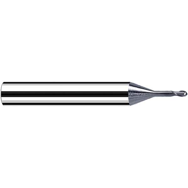 Fraisa - 0.1mm Diam, 0.1mm LOC, 2 Flute Solid Carbide Ball End Mill - Eagle Tool & Supply