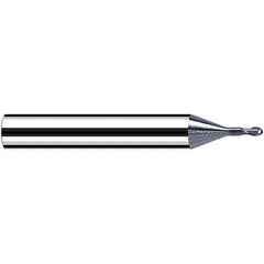 Fraisa - 0.2mm Diam, 0.2mm LOC, 2 Flute Solid Carbide Ball End Mill - Eagle Tool & Supply