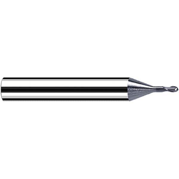 Fraisa - 0.1mm Diam, 0.1mm LOC, 2 Flute Solid Carbide Ball End Mill - Eagle Tool & Supply