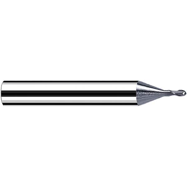 Fraisa - 0.1mm Diam, 0.1mm LOC, 2 Flute Solid Carbide Ball End Mill - Eagle Tool & Supply