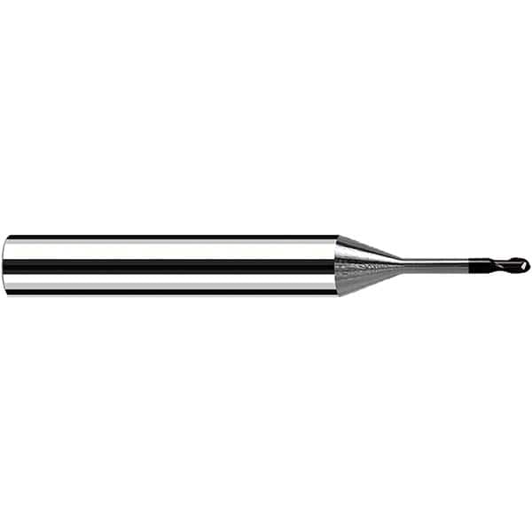 Fraisa - 0.1mm Diam, 6mm LOC, 2 Flute Solid Carbide Ball End Mill - Eagle Tool & Supply