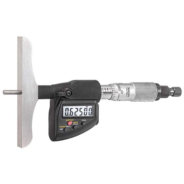 Starrett - Electronic Depth Micrometers Minimum Measurement (mm): 0.00 Minimum Measurement (Decimal Inch): 0.00 - Eagle Tool & Supply
