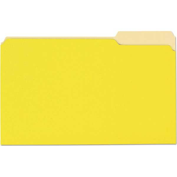 UNIVERSAL - File Folders, Expansion Folders & Hanging Files Folder/File Type: File Folders with Top Tab Color: Light Yellow - Eagle Tool & Supply