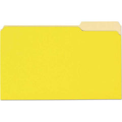 UNIVERSAL - File Folders, Expansion Folders & Hanging Files Folder/File Type: File Folders with Top Tab Color: Light Yellow - Eagle Tool & Supply