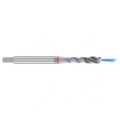 M8x1.25 6H 3-Flute Cobalt Red Ring Semi-Bottoming 40 degree Spiral Flute Tap-Bright - Eagle Tool & Supply