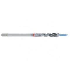 M6x1.0 6H 3-Flute Cobalt Red Ring Semi-Bottoming 40 degree Spiral Flute Tap-Bright - Eagle Tool & Supply