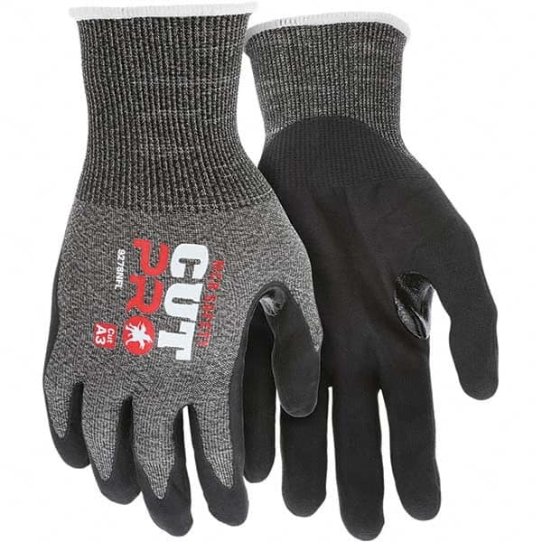 MCR Safety - Size L, ANSI Cut Lvl A3, Puncture Lvl 4, Abrasion Lvl 4, Foam Nitrile Coated Cut & Puncture Resistant Gloves - Eagle Tool & Supply