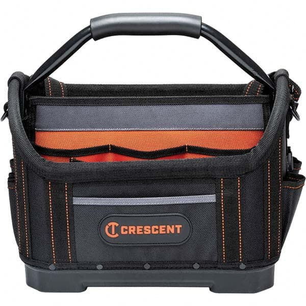 Crescent - 25 Pocket, Polyester, Black/Orange Open Top Tool Bag - Eagle Tool & Supply