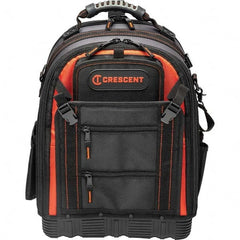 Crescent - 38 Pocket, Polyester, Black/Orange Backpack Tool Bag - Eagle Tool & Supply