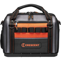 Crescent - 32 Pocket, Polyester, Black/Orange Closed Top Tool Bag - Eagle Tool & Supply