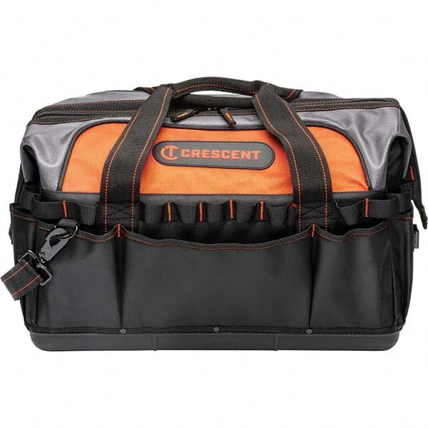 Crescent - 30 Pocket, Polyester, Black/Orange Contractor's Bag - Eagle Tool & Supply