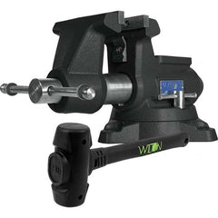 Wilton - 5-1/2" Jaw Width x 6" Jaw Opening, 3-5/8" Throat Depth, Bench & Pipe Combination Vise - Eagle Tool & Supply