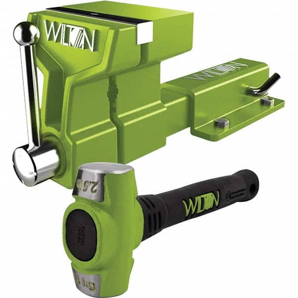 Wilton - 5" Jaw Width x 6" Jaw Opening, 4-1/2" Throat Depth, Bench & Pipe Combination Vise - Eagle Tool & Supply