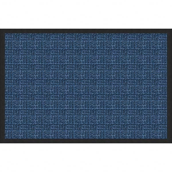 Entrance Mat: 6' Long, 4' Wide, Olefin Surface Indoor & Outdoor, Medium-Duty Traffic, Rubber Base, Blue