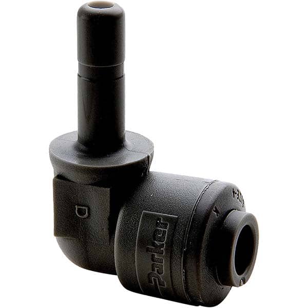 Parker - Plastic Push-To-Connect Tube Fittings Type: Plug-In Elbow Tube Outside Diameter (Inch): 1/4 - Eagle Tool & Supply