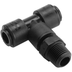 Parker - Plastic Push-To-Connect Tube Fittings Type: Male Swivel Branch Tee Tube Outside Diameter (Inch): 1/4 - Eagle Tool & Supply