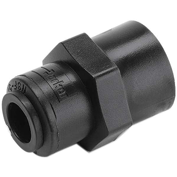 Parker - Plastic Push-To-Connect Tube Fittings Type: Female Connector Tube Outside Diameter (Inch): 3/8 - Eagle Tool & Supply