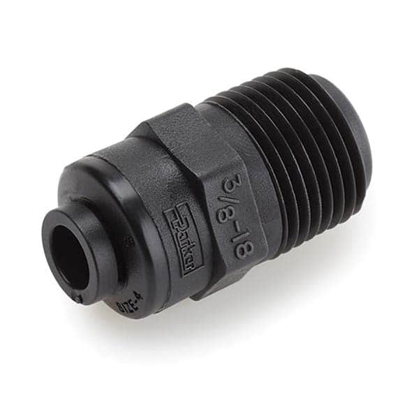 Parker - Plastic Push-To-Connect Tube Fittings Type: Male Connector Tube Outside Diameter (Inch): 1/2 - Eagle Tool & Supply