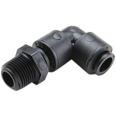 Parker - Plastic Push-To-Connect Tube Fittings Type: Male Swivel Elbow Tube Outside Diameter (Inch): 3/8 - Eagle Tool & Supply