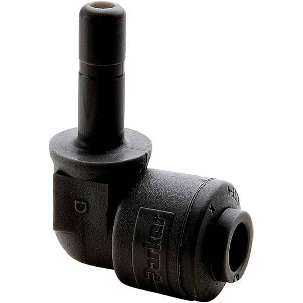 Parker - Plastic Push-To-Connect Tube Fittings Type: Plug-In Elbow Tube Outside Diameter (Inch): 3/8 - Eagle Tool & Supply