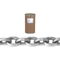 Campbell - Welded Chain; Chain Grade: 43 ; Trade Size: 1/2 ; Load Capacity (Lb.): 9200.000 ; Finish/Coating: Self-Colored ; Type: Welded ; Length (Feet): 200 - Exact Industrial Supply