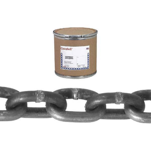 Campbell - Welded Chain; Chain Grade: 30 ; Trade Size: 3/8 ; Load Capacity (Lb.): 2650.000 ; Finish/Coating: Galvanized ; Type: Welded ; Length (Feet): 200 - Exact Industrial Supply