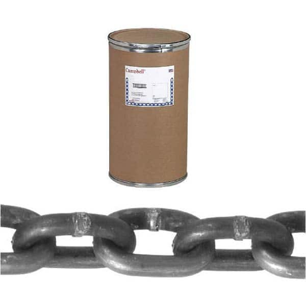 Campbell - Welded Chain; Chain Grade: 30 ; Trade Size: 3/16 ; Load Capacity (Lb.): 800.000 ; Finish/Coating: Self-Colored ; Type: Welded ; Length (Feet): 1000 - Exact Industrial Supply