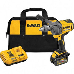 DeWALT - 60 Volt 1/2" Chuck Mid-Handle Cordless Drill - 600 RPM, Keyed Chuck, Reversible, 1 Lithium-Ion Battery Included - Eagle Tool & Supply