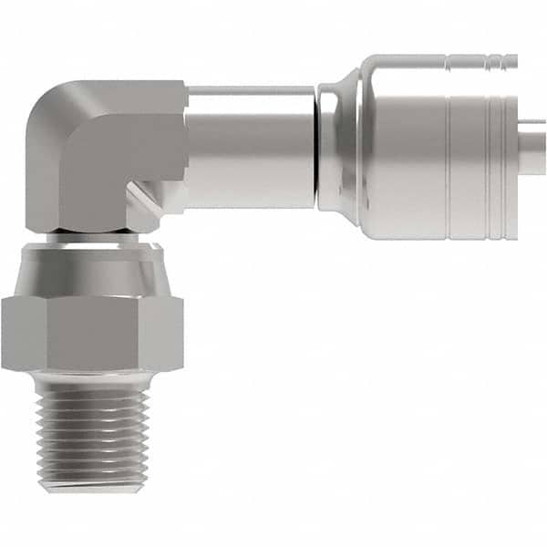 Eaton - Hydraulic Hose Fittings & Couplings Type: Male Pipe Swivel 90 Elbow Hose Diameter: 1/2 (Inch) - Eagle Tool & Supply
