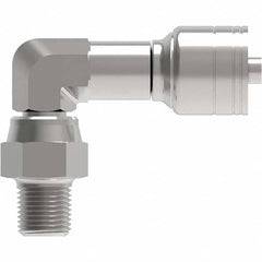 Eaton - Hydraulic Hose Fittings & Couplings Type: Male Pipe Swivel 90 Elbow Hose Diameter: 3/8 (Inch) - Eagle Tool & Supply