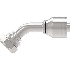 Eaton - Hydraulic Hose Fittings & Couplings Type: BSPP 60 Cone Female 45 Elbow Hose Diameter: 1/4 (Inch) - Eagle Tool & Supply