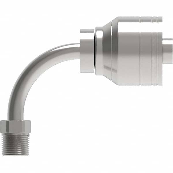 Eaton - Hydraulic Hose Fittings & Couplings Type: Inverted Male Swivel 90 Elbow Hose Diameter: 7/16 (Inch) - Eagle Tool & Supply