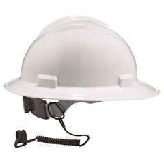 3158 Black Coil Hard Hat Lanyard With Clamp - Eagle Tool & Supply