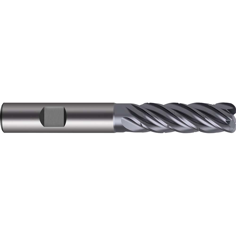 Guhring - 6mm Diam 5 Flute Carbide 0.5mm Corner Radius End Mill - Eagle Tool & Supply