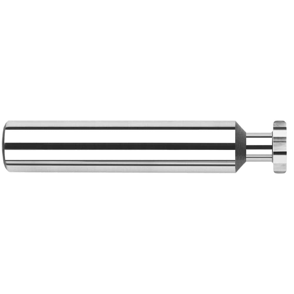 Woodruff Keyseat Cutter: 0.187″ Cut Dia, 0.062″ Cut Width, 3/16″ Shank Dia, Straight Tooth 2″ OAL, 6 Teeth, Solid Carbide