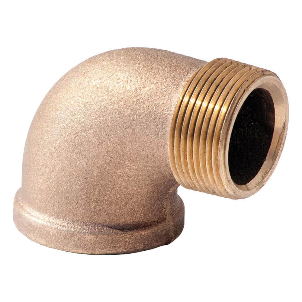 Merit Brass - Brass & Chrome Pipe Fittings Type: 90 Degree Street Elbow Fitting Size: 1/4 - Eagle Tool & Supply