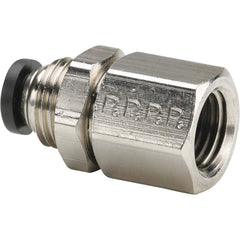 Parker - Metal Push-To-Connect Tube Fittings Type: Female Bulkhead Tube Outside Diameter (Inch): 1/4 - Eagle Tool & Supply