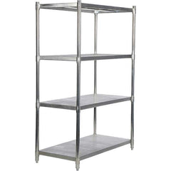 Vestil - 4 Shelf Steel Shelving - 600 Lb Capacity, 24" Wide x 74" High x 48" Deep, Stainless Steel - Eagle Tool & Supply