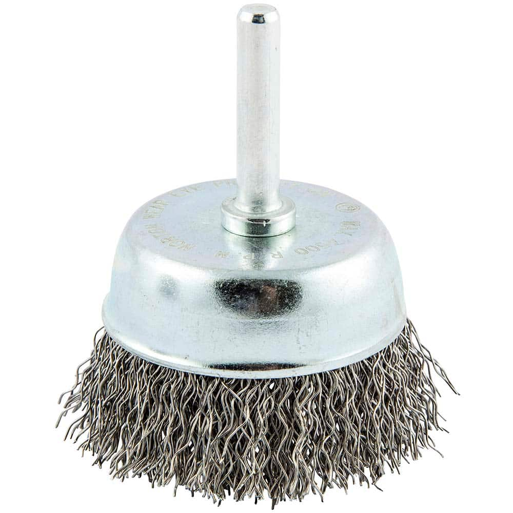 Norton - 2" Diam 1/4" Shank Carbon Steel Fill Cup Brush - Eagle Tool & Supply