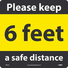 NMC - "Please Keep a Safe Distance - 6 Feet" Adhesive-Backed Floor Sign - Eagle Tool & Supply