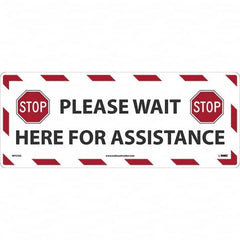 NMC - "STOP! - Please Wait Here for Assistance" Adhesive-Backed Floor Sign - Eagle Tool & Supply