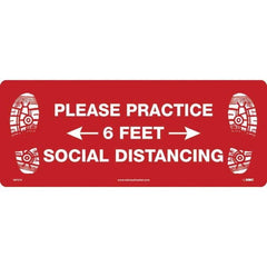 NMC - "Please Practice Social Distancing" Adhesive-Backed Floor Sign - Eagle Tool & Supply