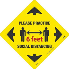 NMC - "Please Practice Social Distancing" Adhesive-Backed Floor Sign - Eagle Tool & Supply