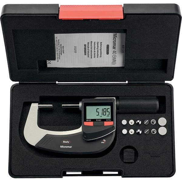 Mahr - Electronic Outside Micrometers Type: Standard Minimum Measurement (Decimal Inch): 0.0000 - Eagle Tool & Supply
