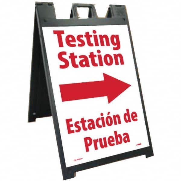 NMC - "Testing Station", 25" Wide x 45" High, Plastic Safety Sign - Eagle Tool & Supply